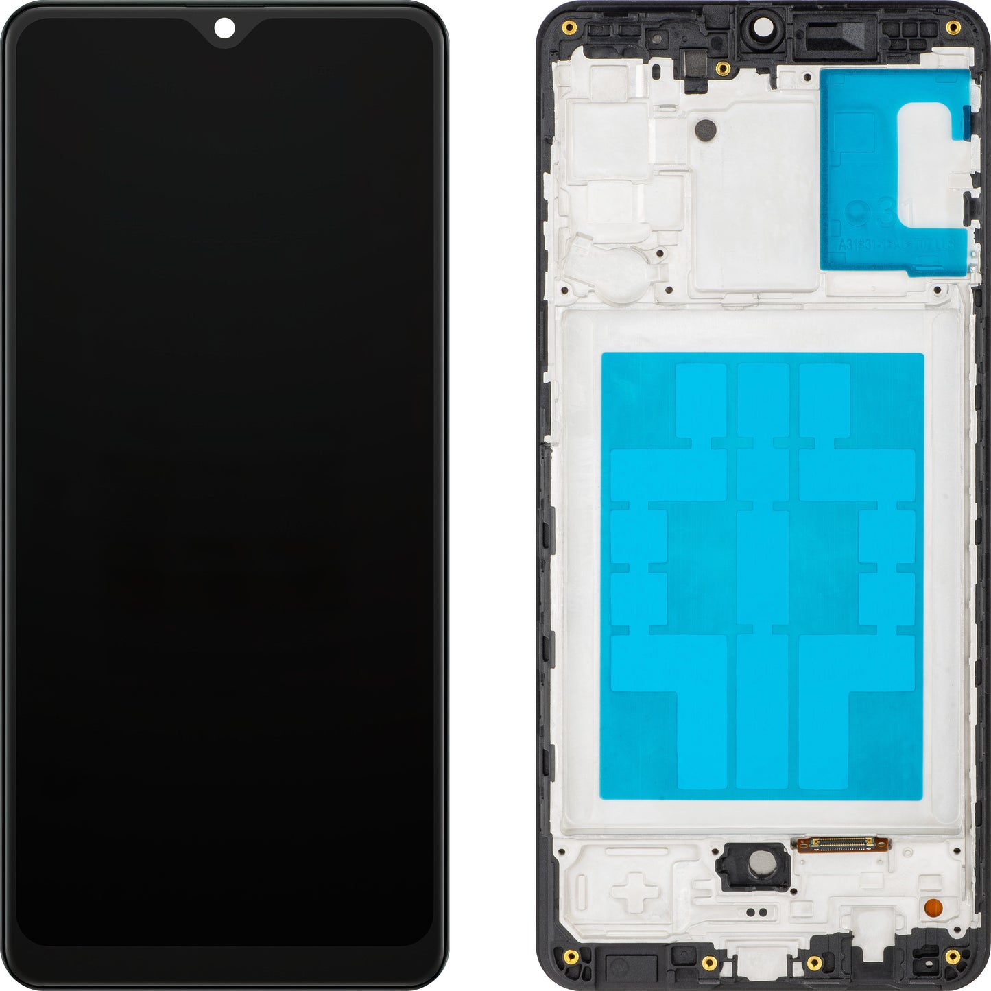 Display med Touchscreen MP kompatibel med Samsung Galaxy A31 A315, med Ramme, Sort