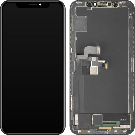 Display med MP touchscreen kompatibel med Apple iPhone X, med ramme, Soft OLED FHD-version, Sort