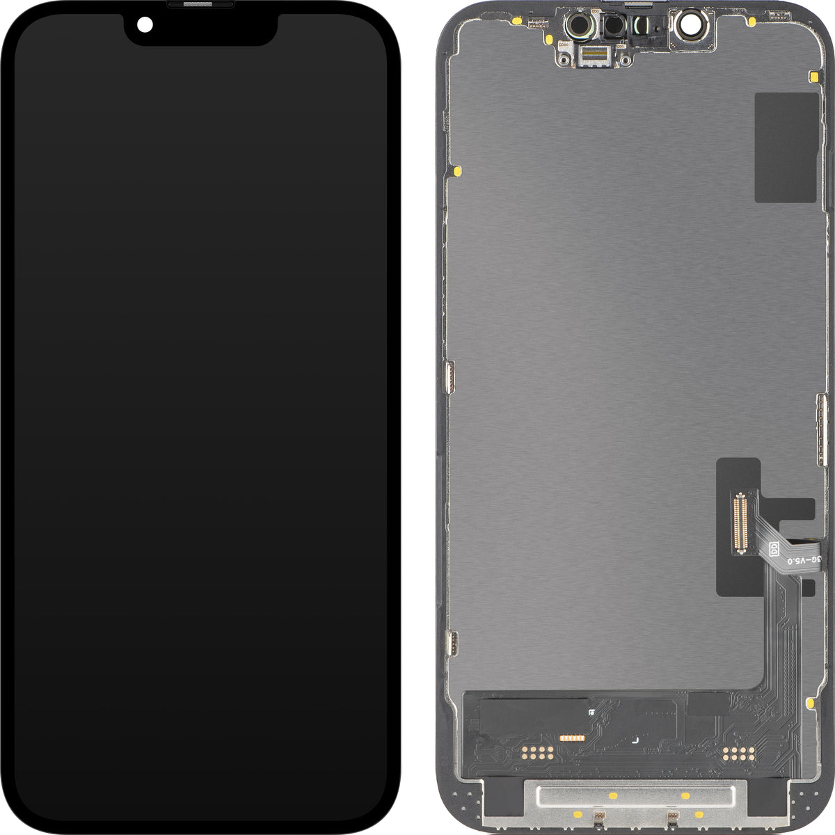 Display med MP touchscreen kompatibel med Apple iPhone 14, med ramme, Soft OLED FHD 120Hz IC Movable version, Sort