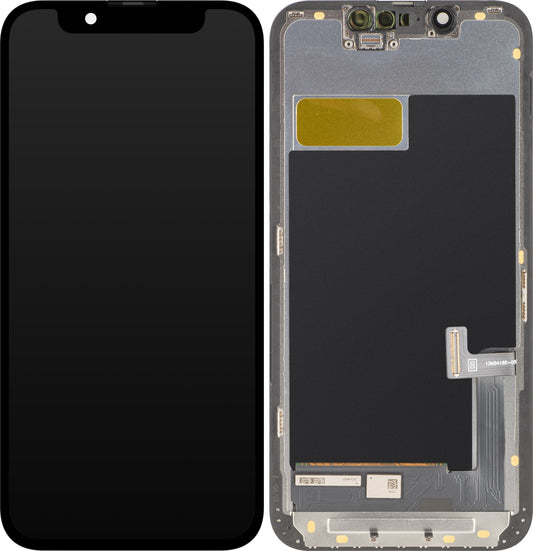 Display med MP touchscreen kompatibel med Apple iPhone 13 mini, med ramme, OLED FHD IC Movable version, Sort