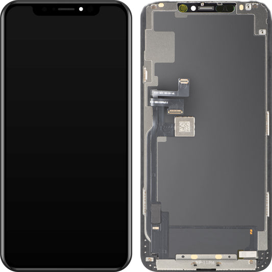 MP Touchscreen-display kompatibelt med Apple iPhone 11 Pro Max, med ramme, OLED FHD IC flytbar version, sort