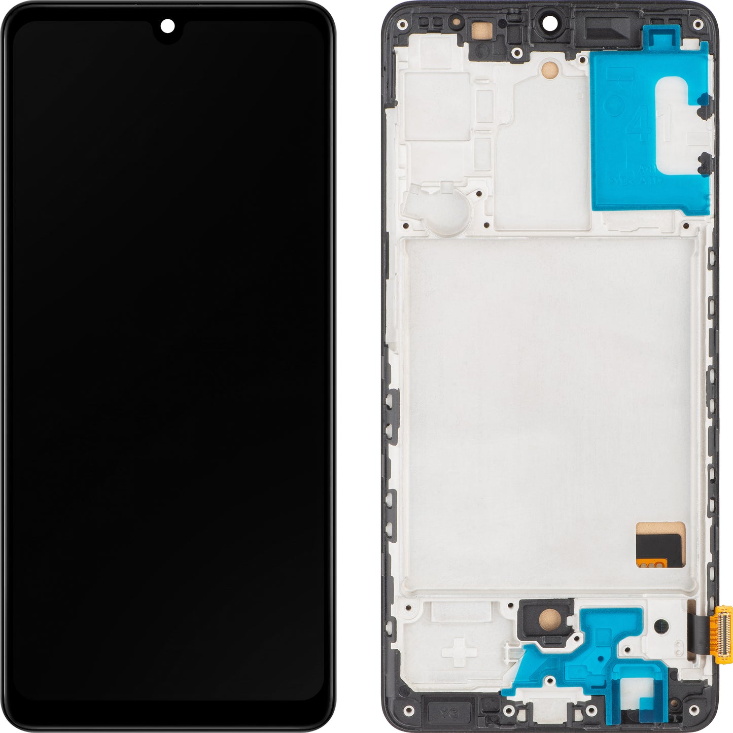 MP Touchscreen Display kompatibel med Samsung Galaxy A41 A415, med ramme, sort