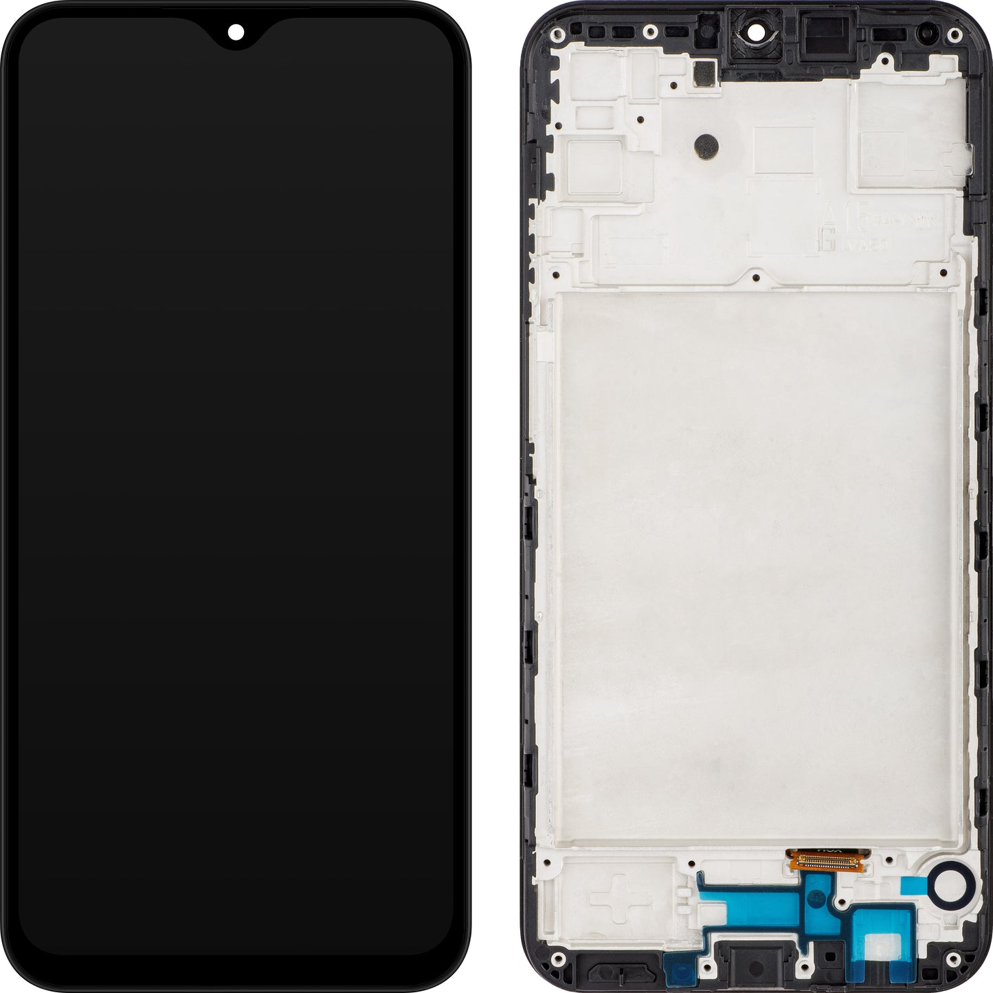 MP Touchscreen Display kompatibel med Samsung Galaxy A15 5G A156 / A15 A155, med ramme, Sort