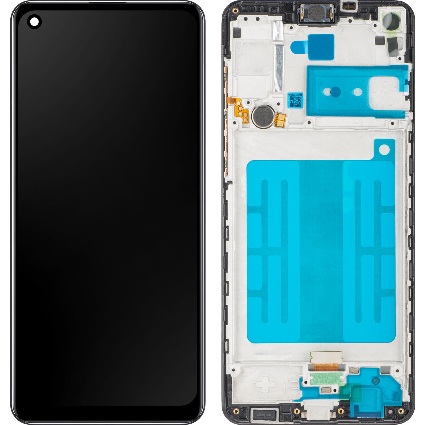 MP Touchscreen Display kompatibel med Samsung Galaxy A21s A217, med ramme, sort