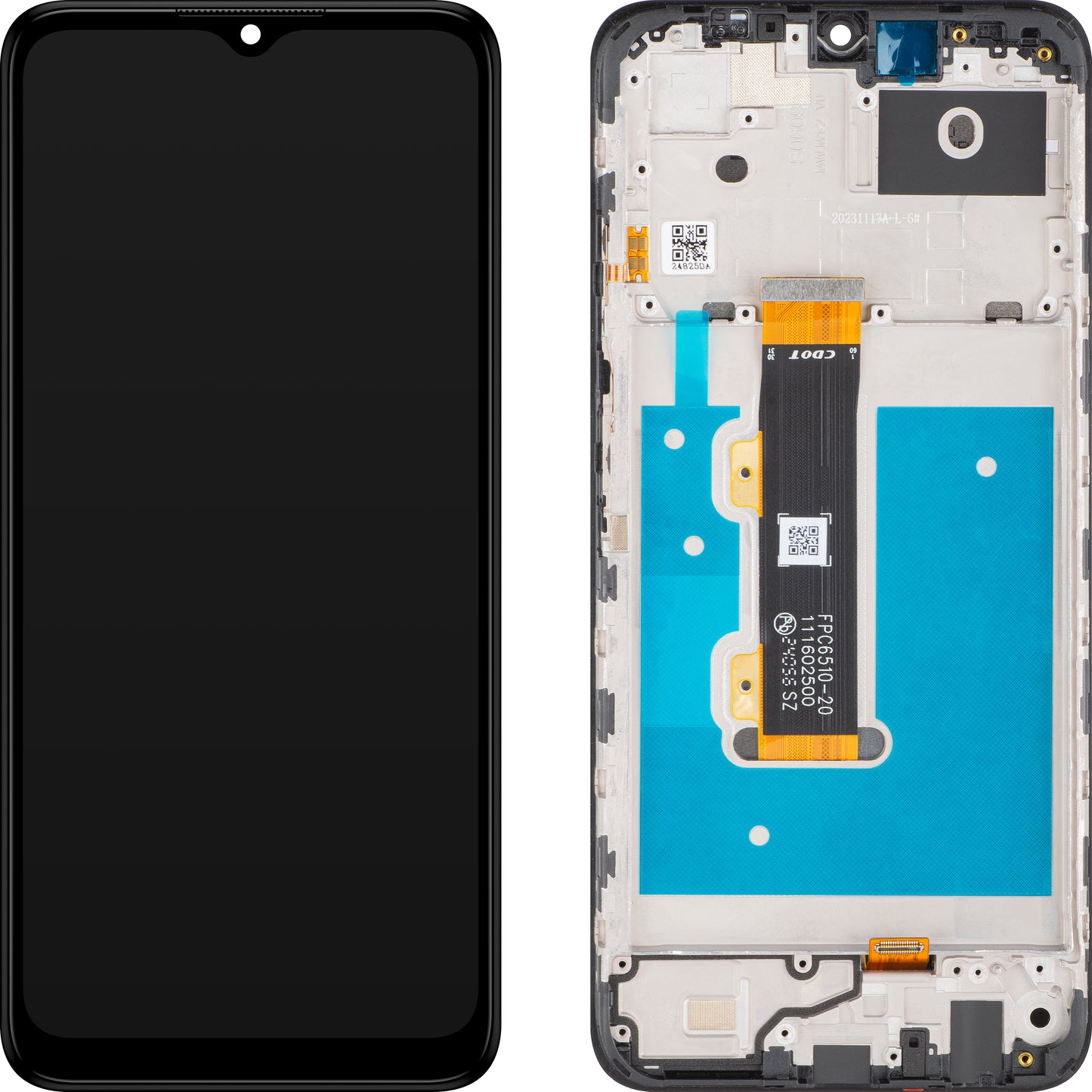 Nokia G22 Touchscreen Display, with Frame, Black, Service Pack 70101326H001