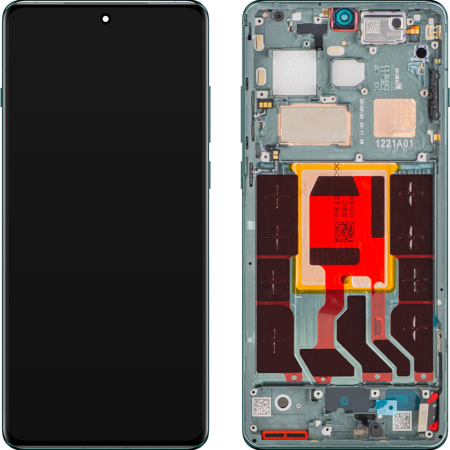 Display med Touchscreen OnePlus 12, med Ramme, Grøn (Flowy Emerald), Service Pack 621029000117