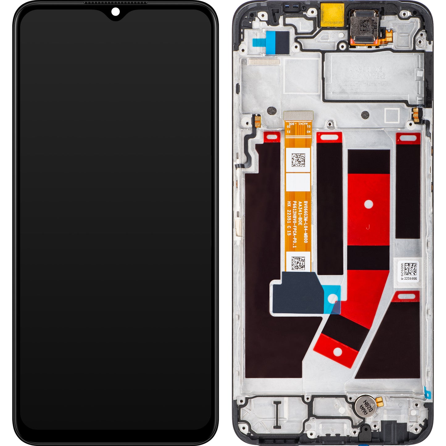 Touchscreen-display Oppo A57 5G, med ramme, sort, servicepakke 4130239