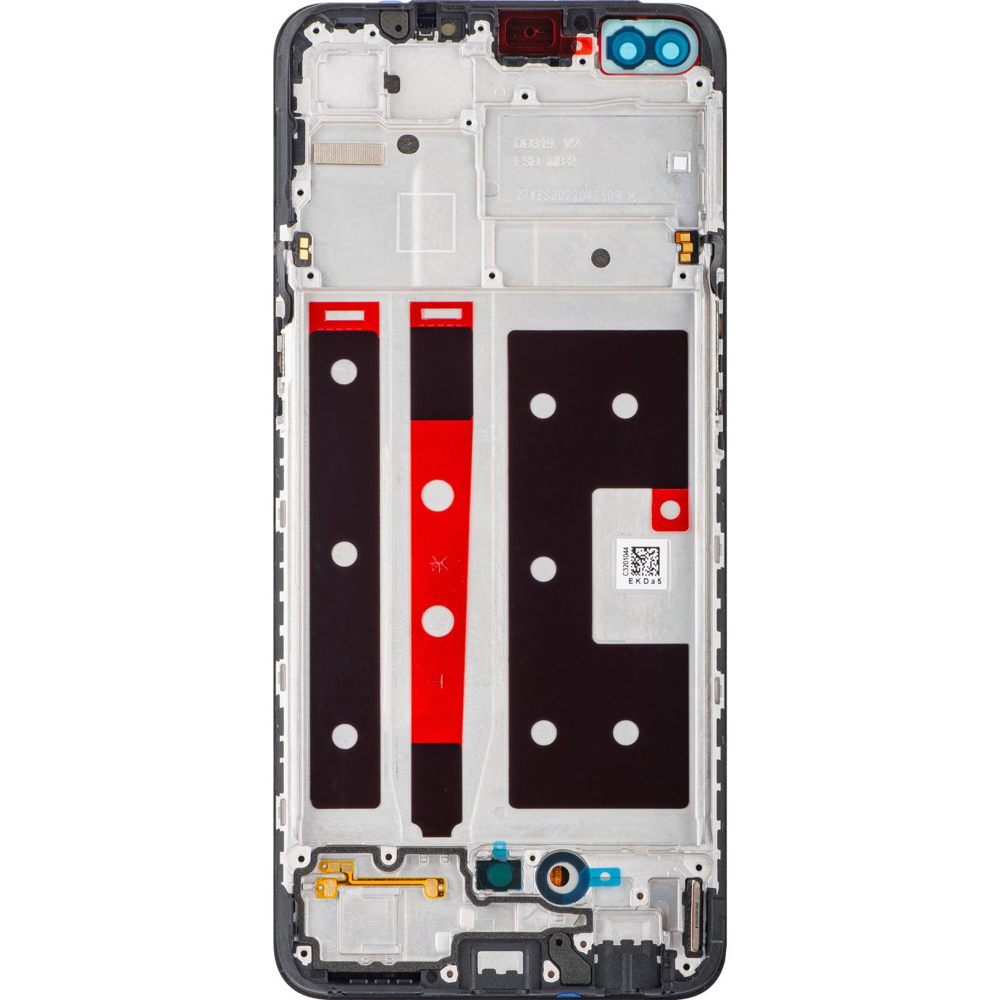 Touchscreen-skærm med touchscreen Oppo Reno4 Lite, med ramme, sort, servicepakke 4904988