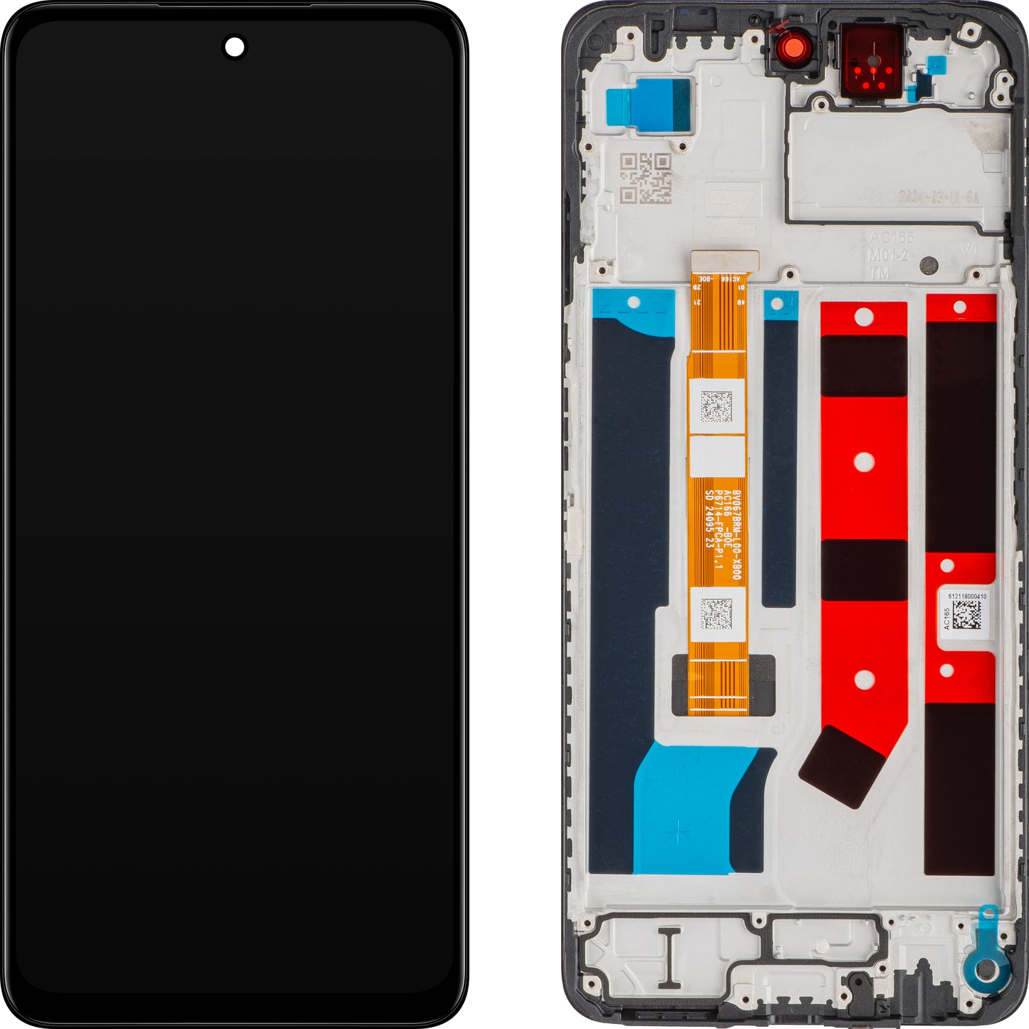 Oppo A60 Touchscreen Display, med ramme, sort, Service Pack 621029000204