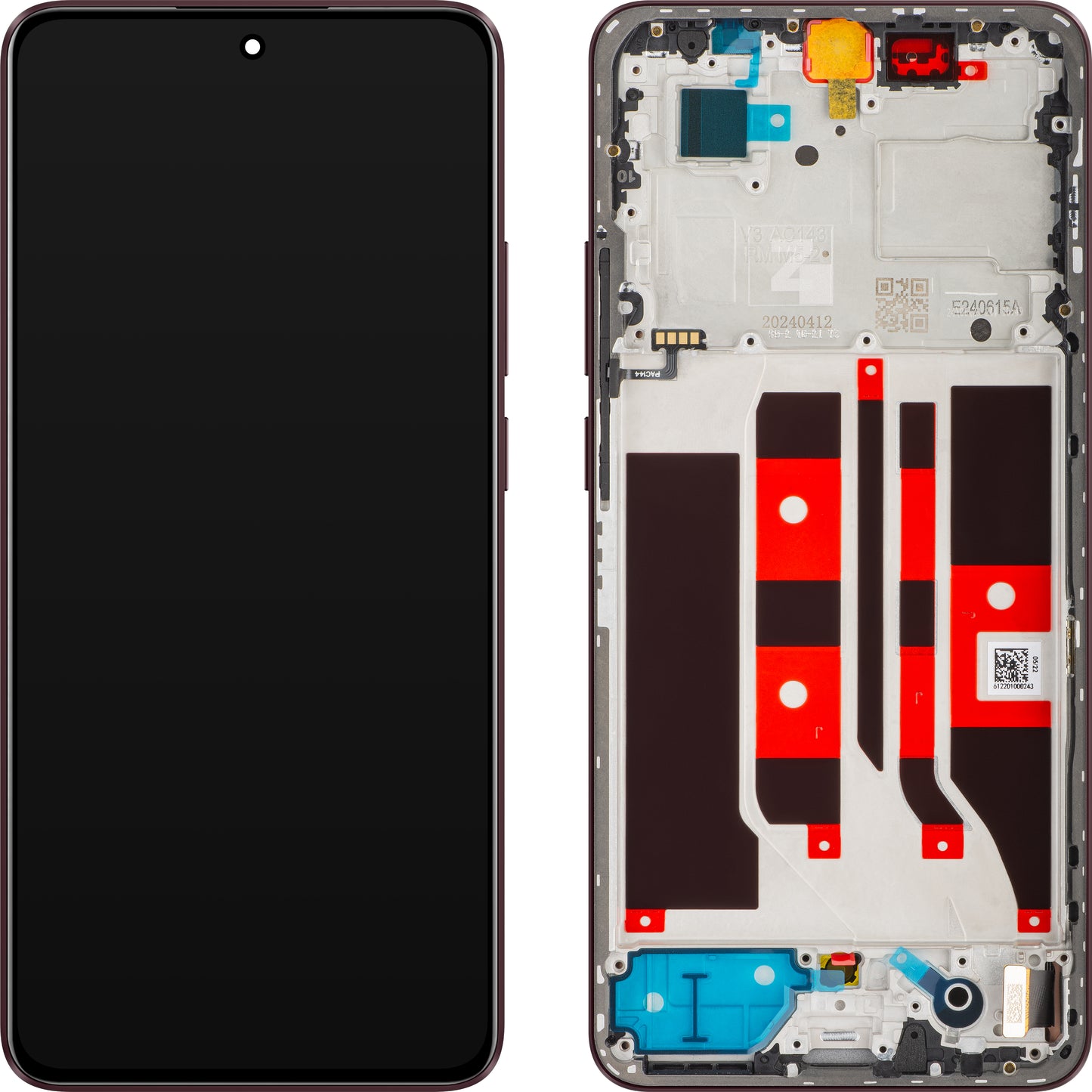 Skærm med berøringsskærm Oppo F25 Pro / Reno11 F, med ramme, Cherry, Service Pack 621029000177