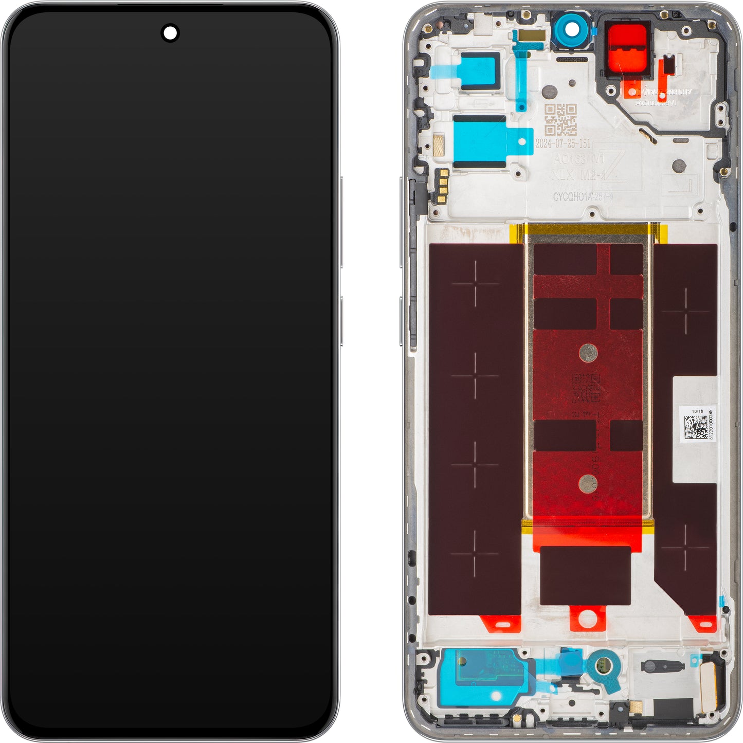 Display med Touchscreen Oppo Reno12 Pro, med Ramme, Lilla (Nebula Silver), Service Pack 621029000217