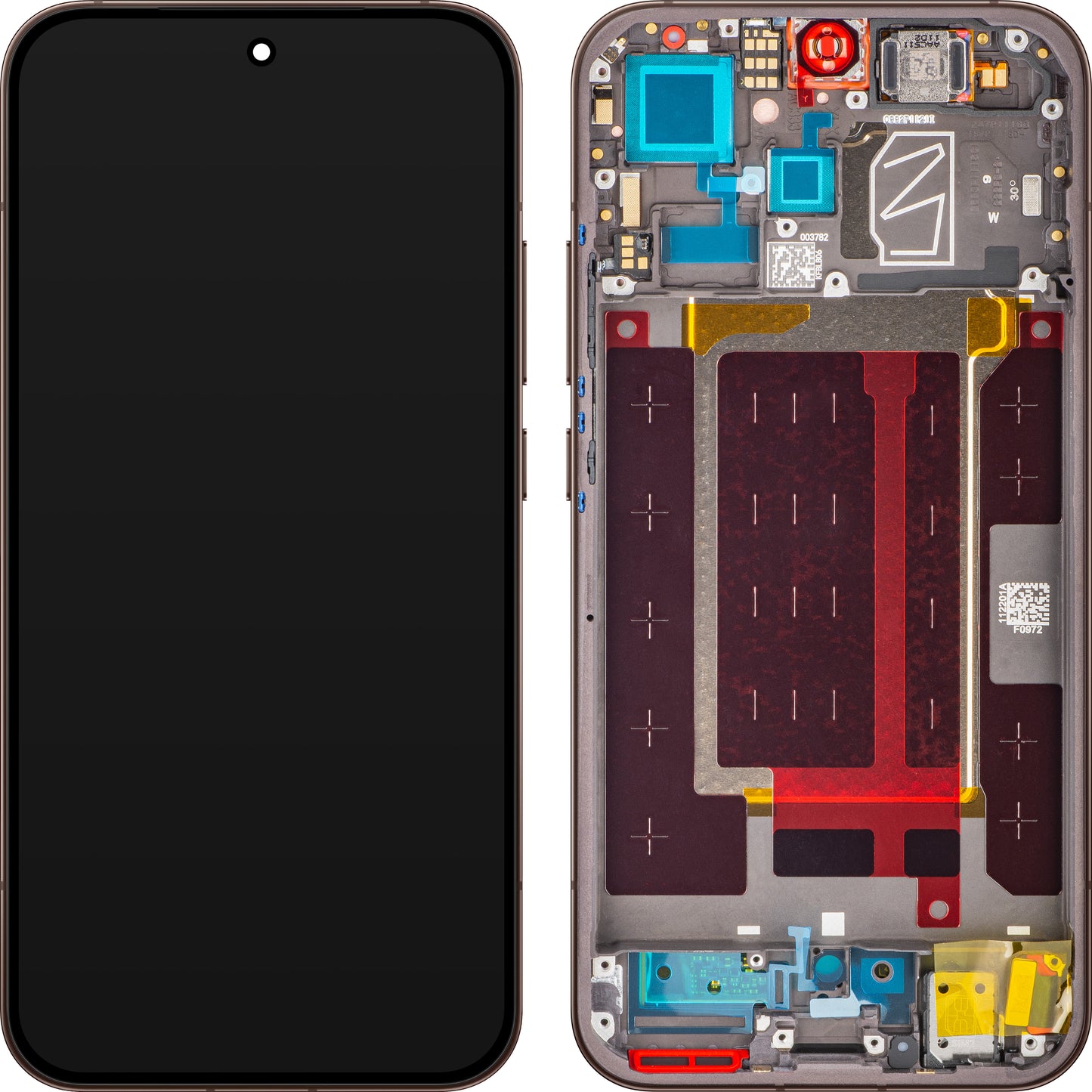 Display med Touchscreen til Oppo Reno15 Pro Mini / Reno15 Pro, med Ramme, Brun (Dusk Brown /Cocoa Brown), Servicepakke 621029000774