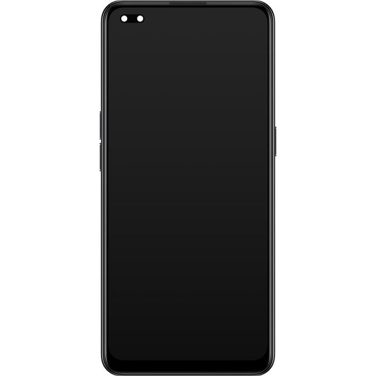 Touchscreen Display Oppo Reno4 5G, med ramme, Space Black, Service Pack 4904705