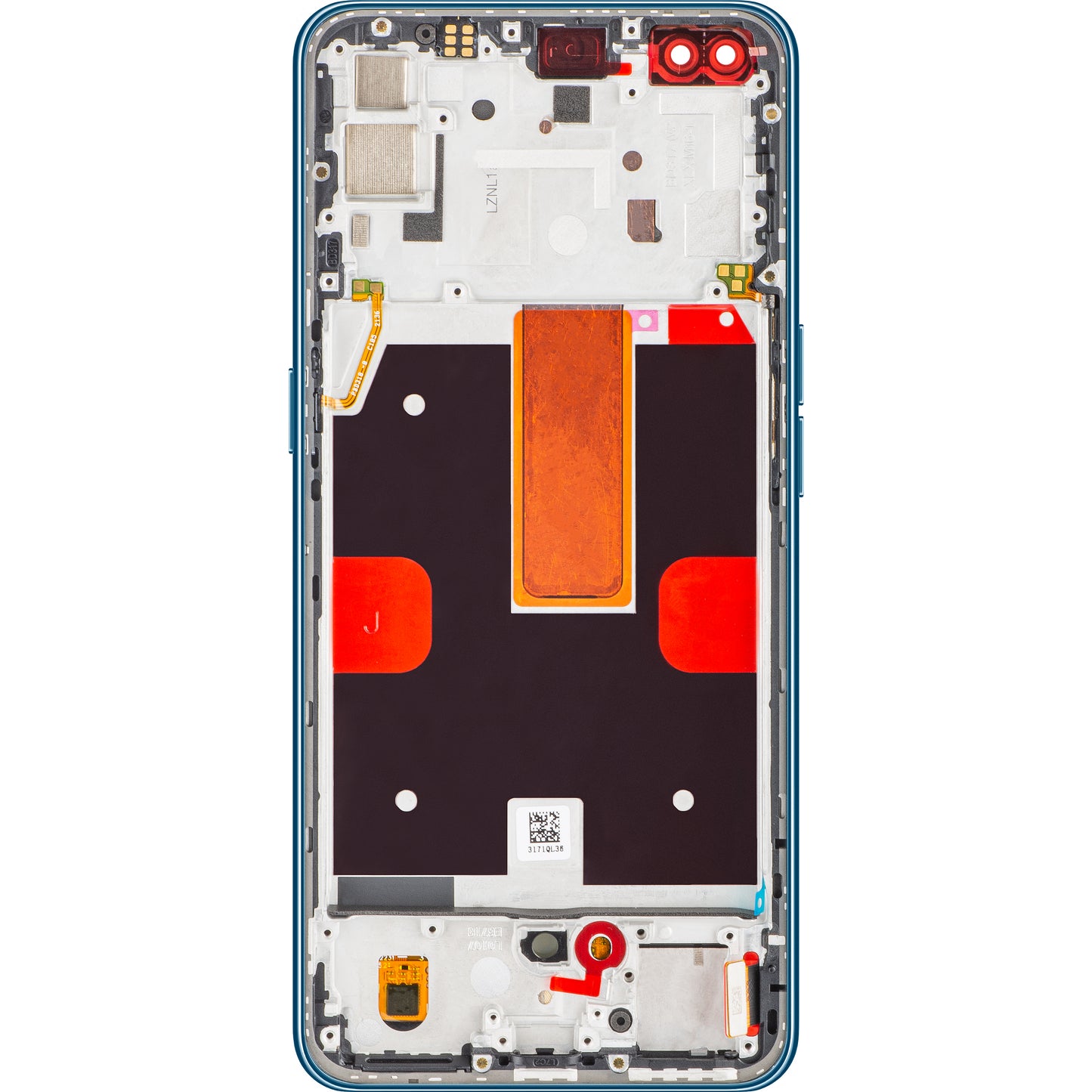 Berøringsskærm Oppo Reno4 5G, med ramme, blå (galaktisk blå), servicepakke 4904704