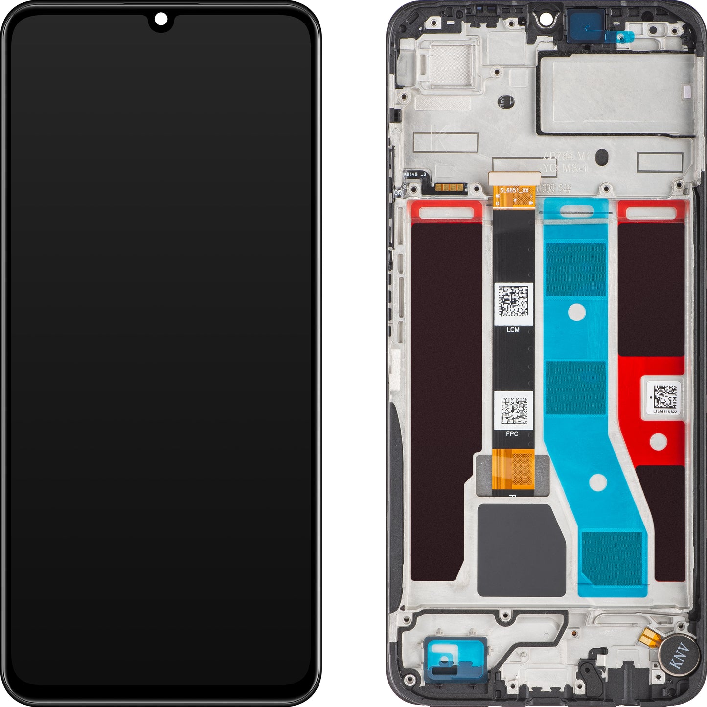 Touchscreen-skærm Realme Note 50, med ramme, Midnight Black, Service Pack 621029000179