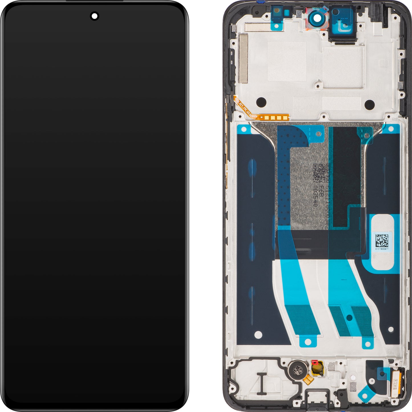 Touchscreen-skærm Realme 13 4G / 12 4G, indrammet, sort, servicepakke 621029000225