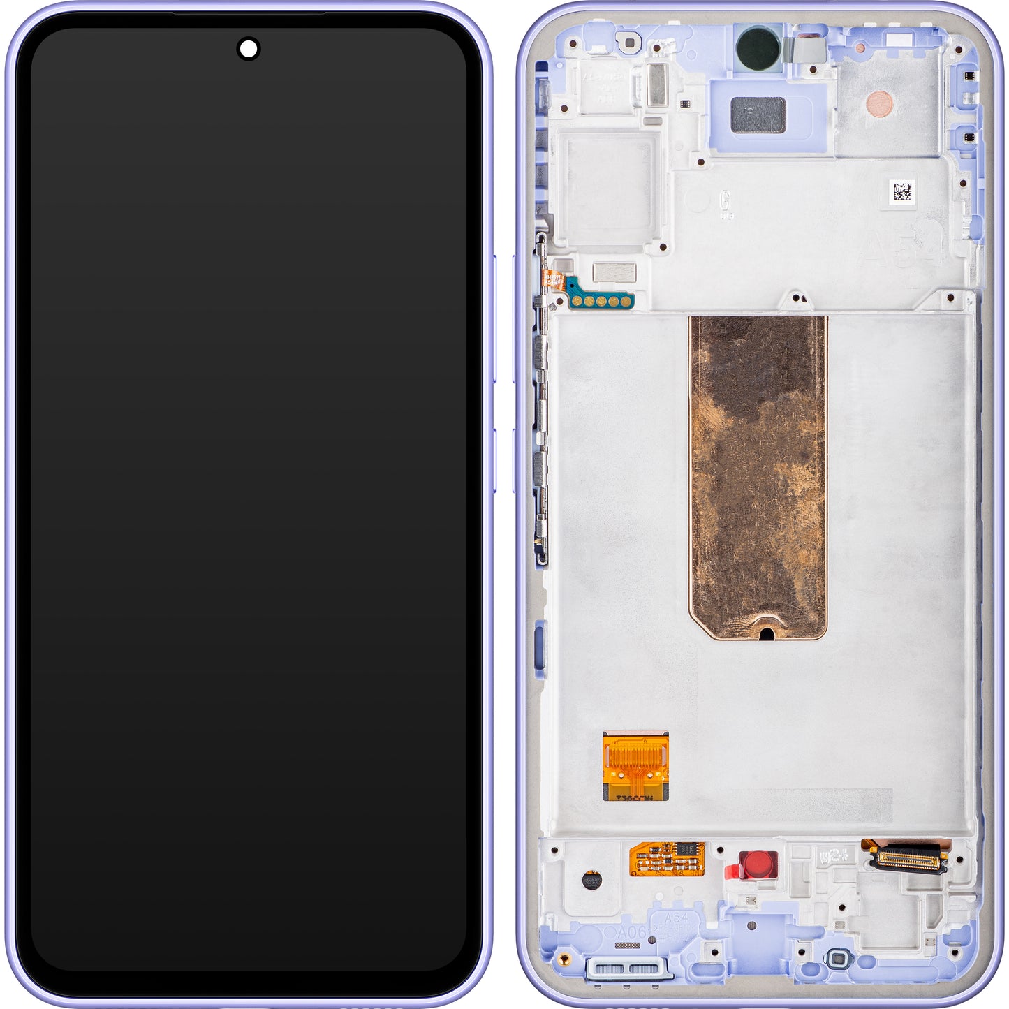 Touchscreen-skærm Samsung Galaxy A54 A546, med ramme, lilla, servicepakke GH82-31231D