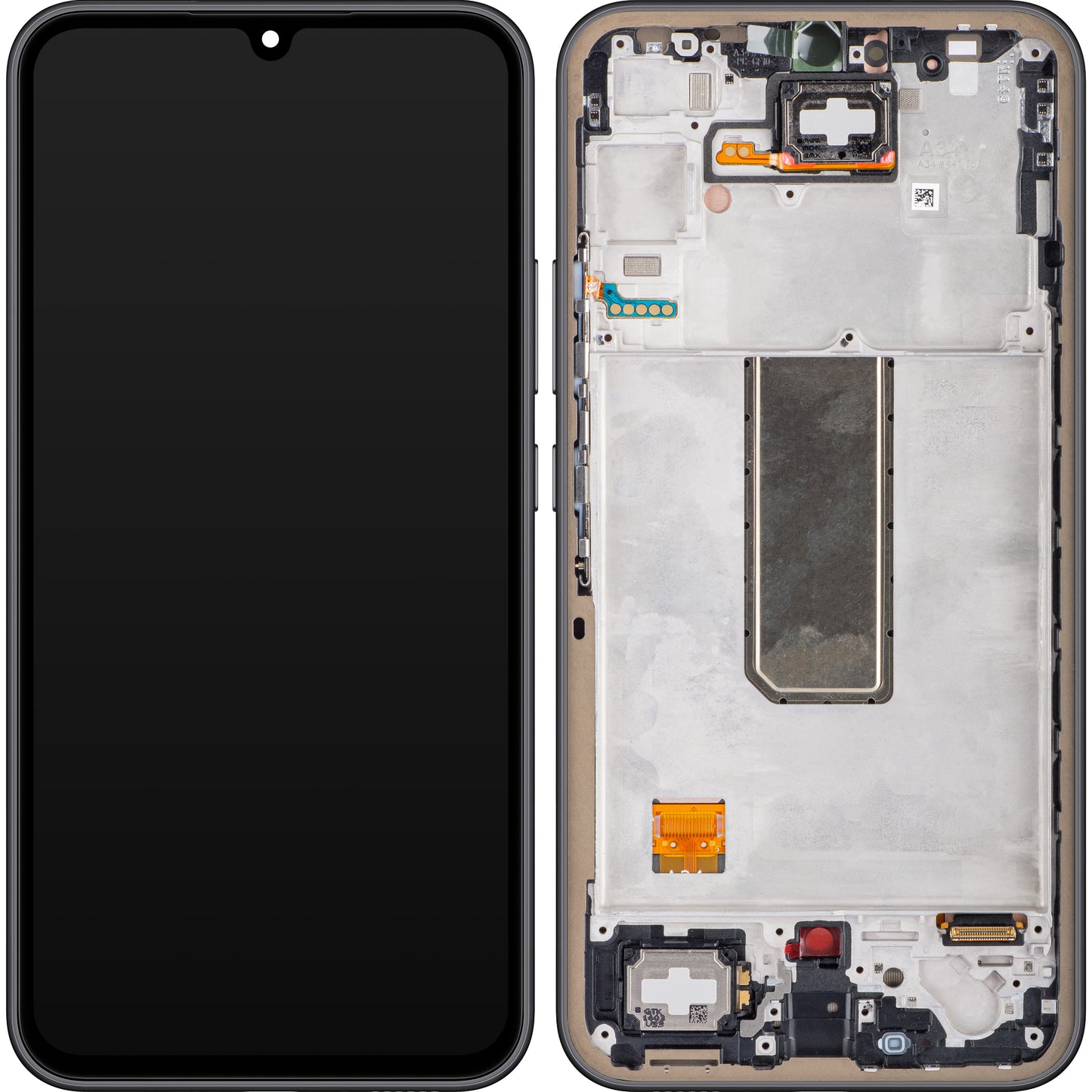 Touchscreen-skærm Samsung Galaxy A34 A346, med ramme, sort (grafit), servicepakke GH82-31200A