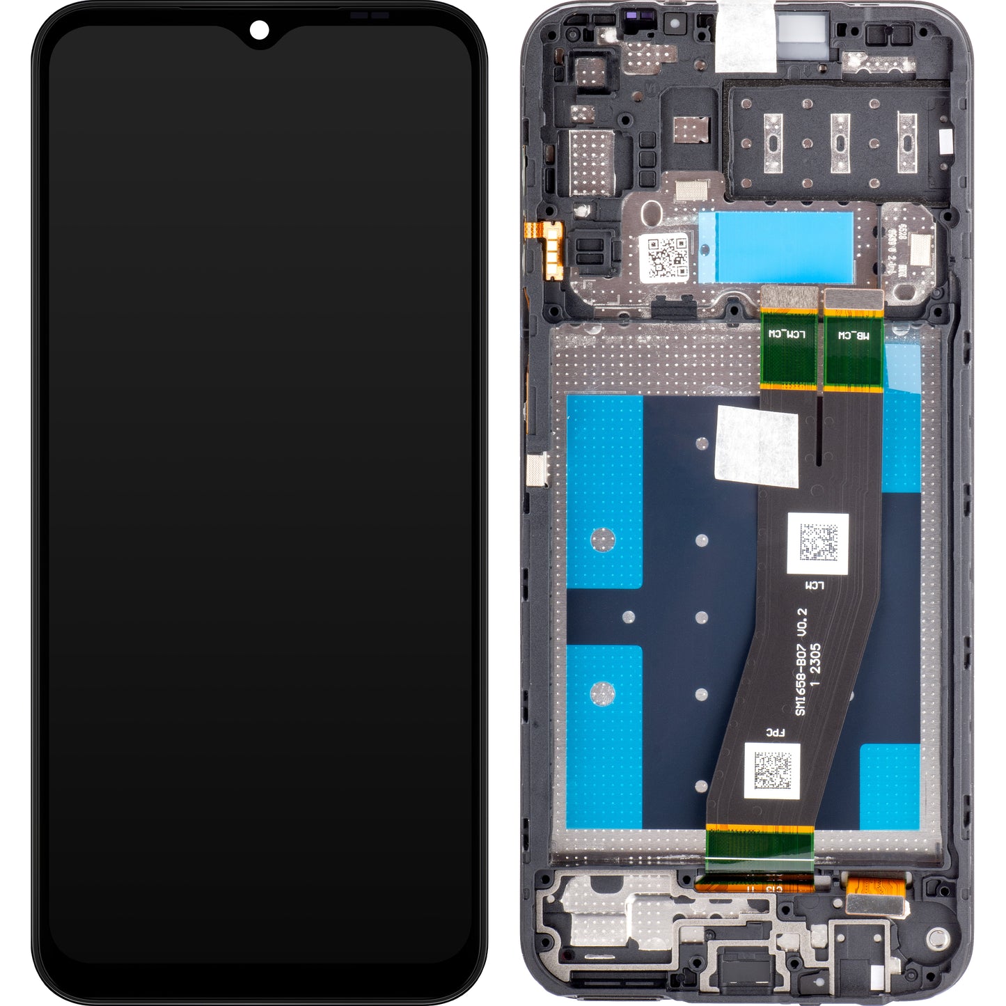 Touchscreen-skærm Samsung Galaxy A14 A145, med ramme, Europa-version, sort, servicepakke GH81-23540A