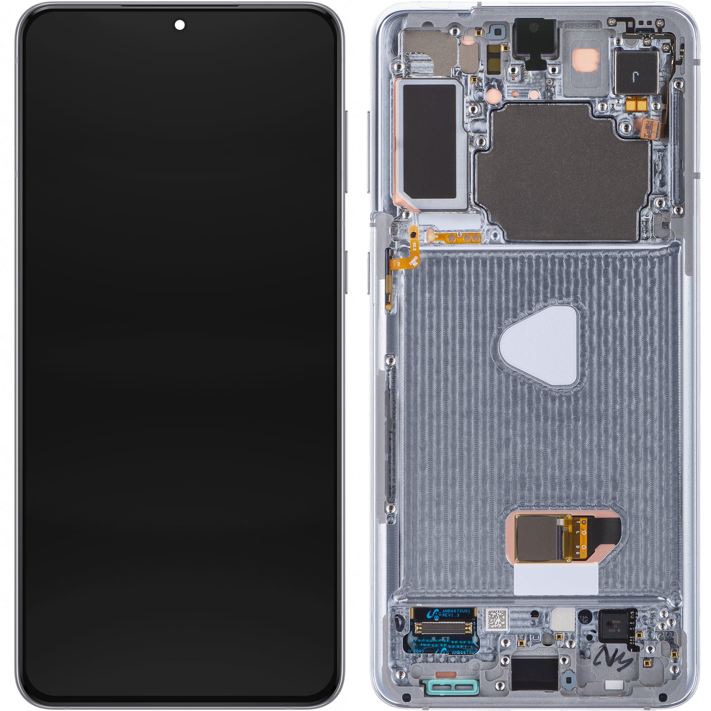 Touchscreen Display Samsung Galaxy S21+ 5G G996, with Frame, Silver (Phantom Silver), Service Pack GH82-27268C