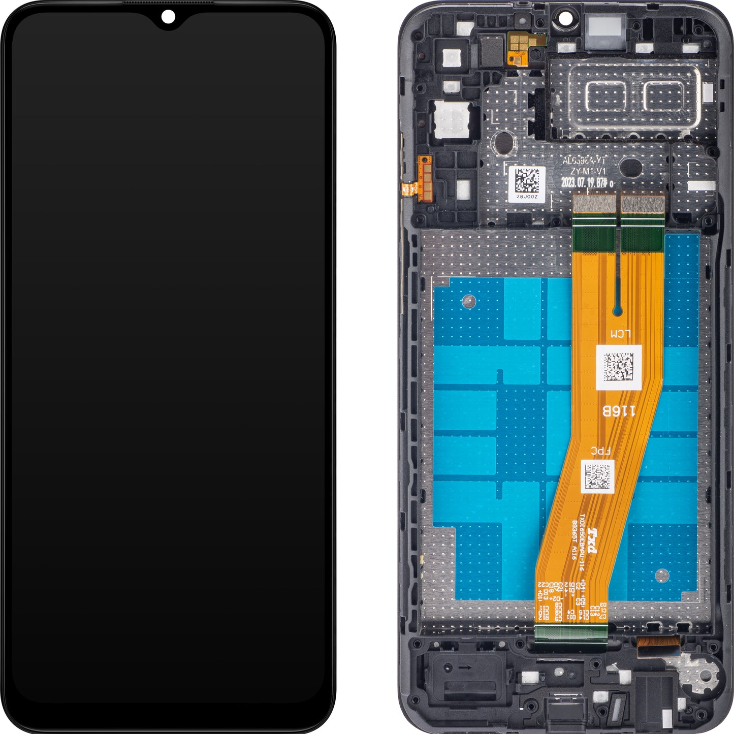 Touchscreen Display Samsung Galaxy A04e A042, med ramme, sort, Service Pack GH81-23088A