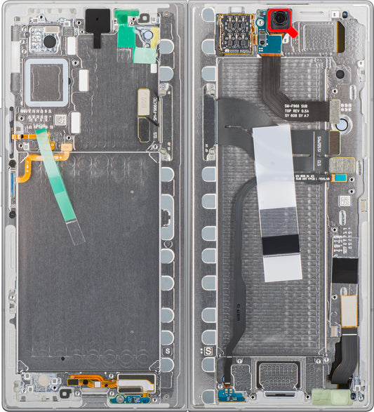 Samsung Galaxy Z Fold7 F966 Touchscreen-display med ramme, under indre, sølv (Silver Shadow), servicepakke GH82-37548A
