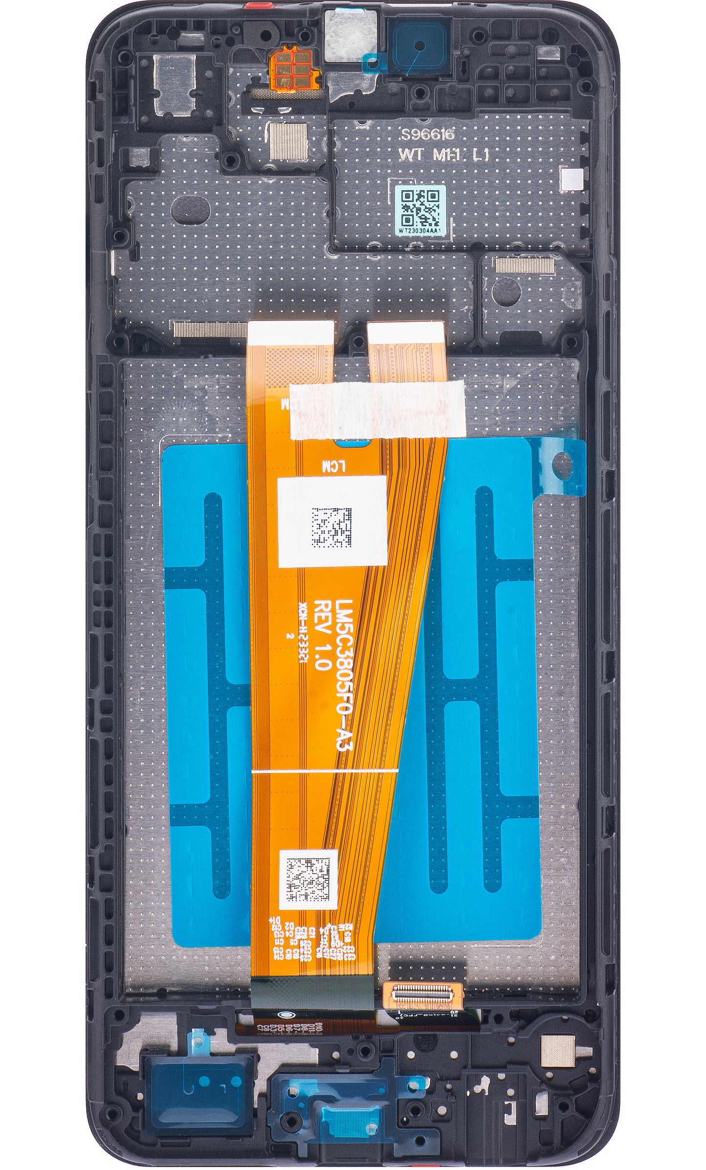 Touchscreen Display Samsung Galaxy A04 A045, med ramme, sort, Service Pack GH81-22731A