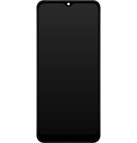 Touchscreen-skærm Samsung Galaxy A03 A035, med ramme, version F, sort, servicepakke GH81-21625A