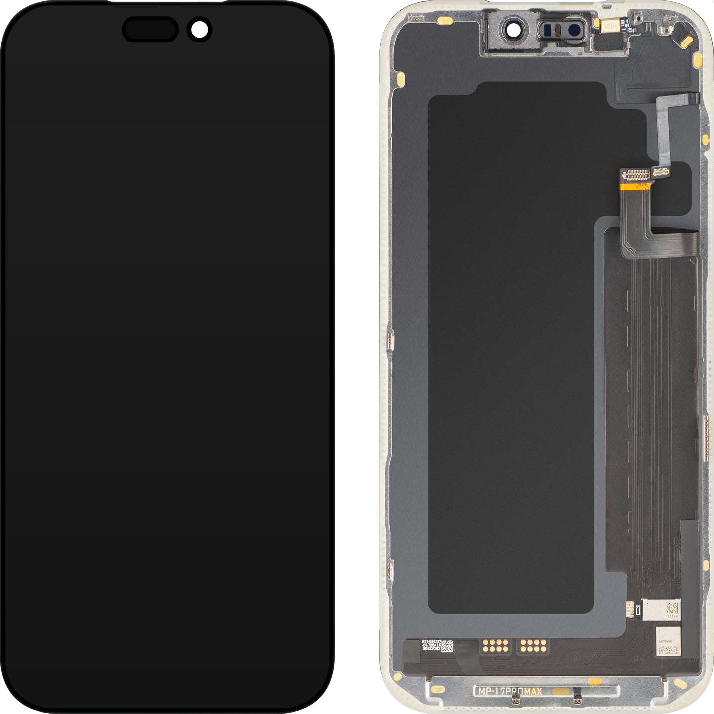 Touchscreen Display with Light Proximity Sensor MP compatible with Apple iPhone 17 Pro Max, with Frame, OLED FHD 120Hz Diagnostic Software Version, Black