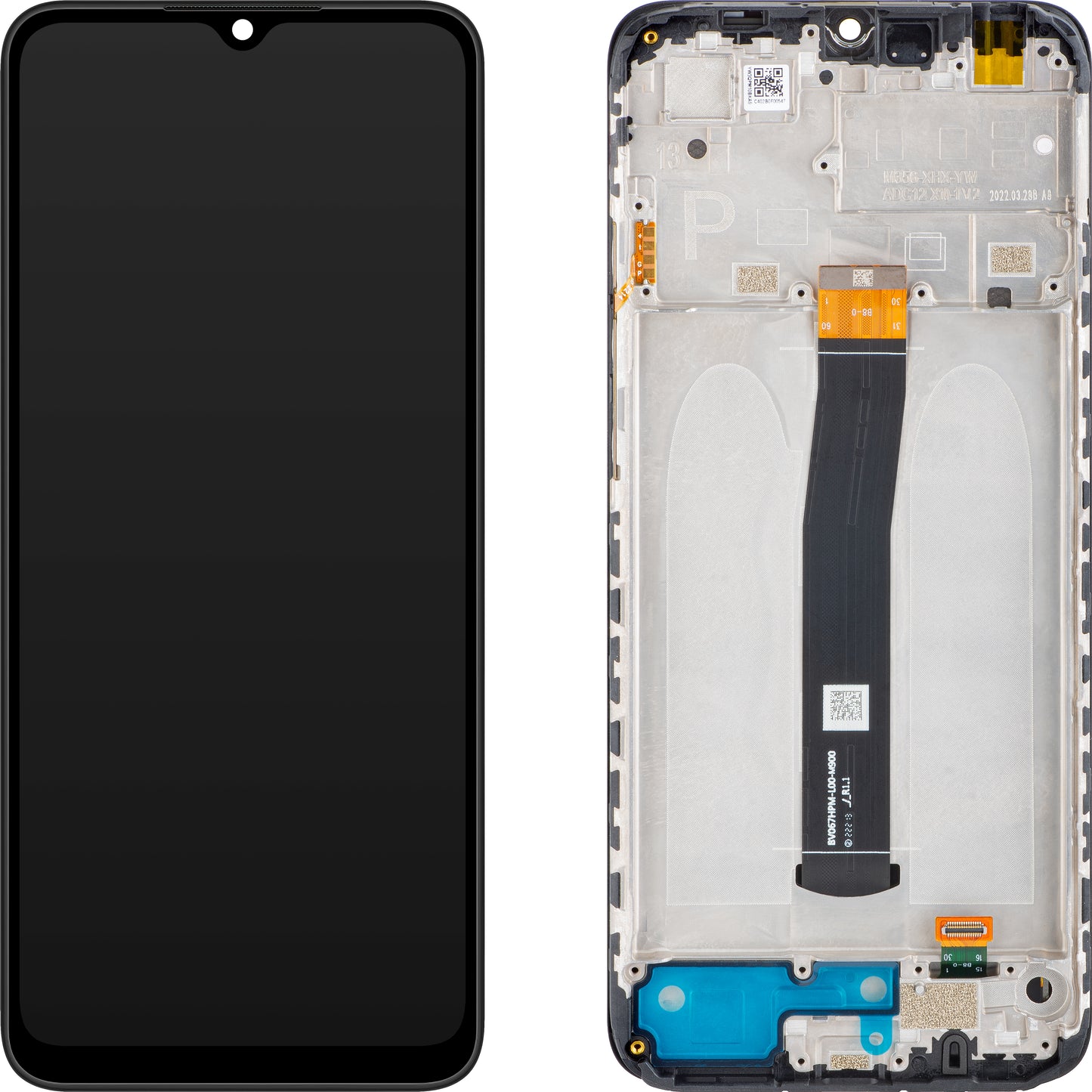 Touchscreen-skærm Xiaomi Poco C40, med ramme, sort (Power Black), servicepakke 560001C3QP00