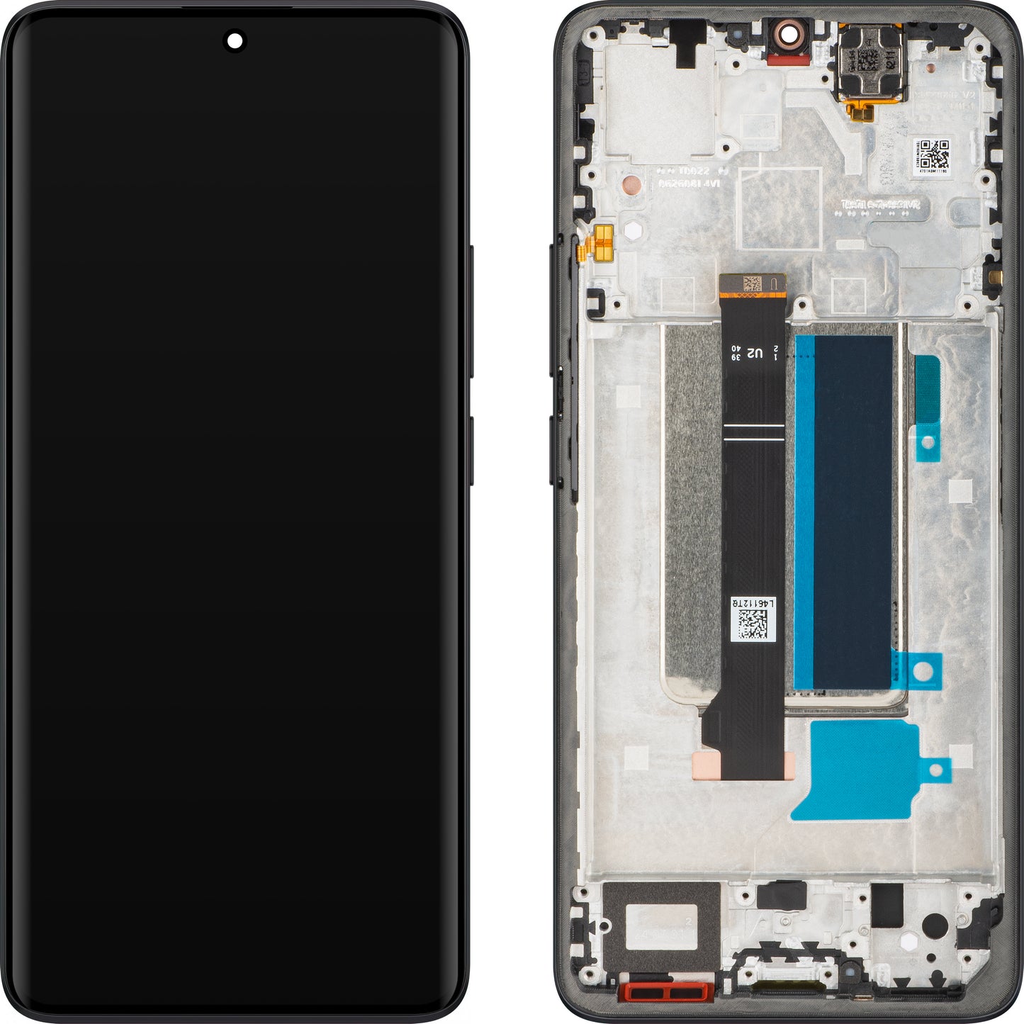 Display med Touchscreen Xiaomi Redmi Note 13 Pro+, med Ramme, Sort, Servicepakke 560002N16U00