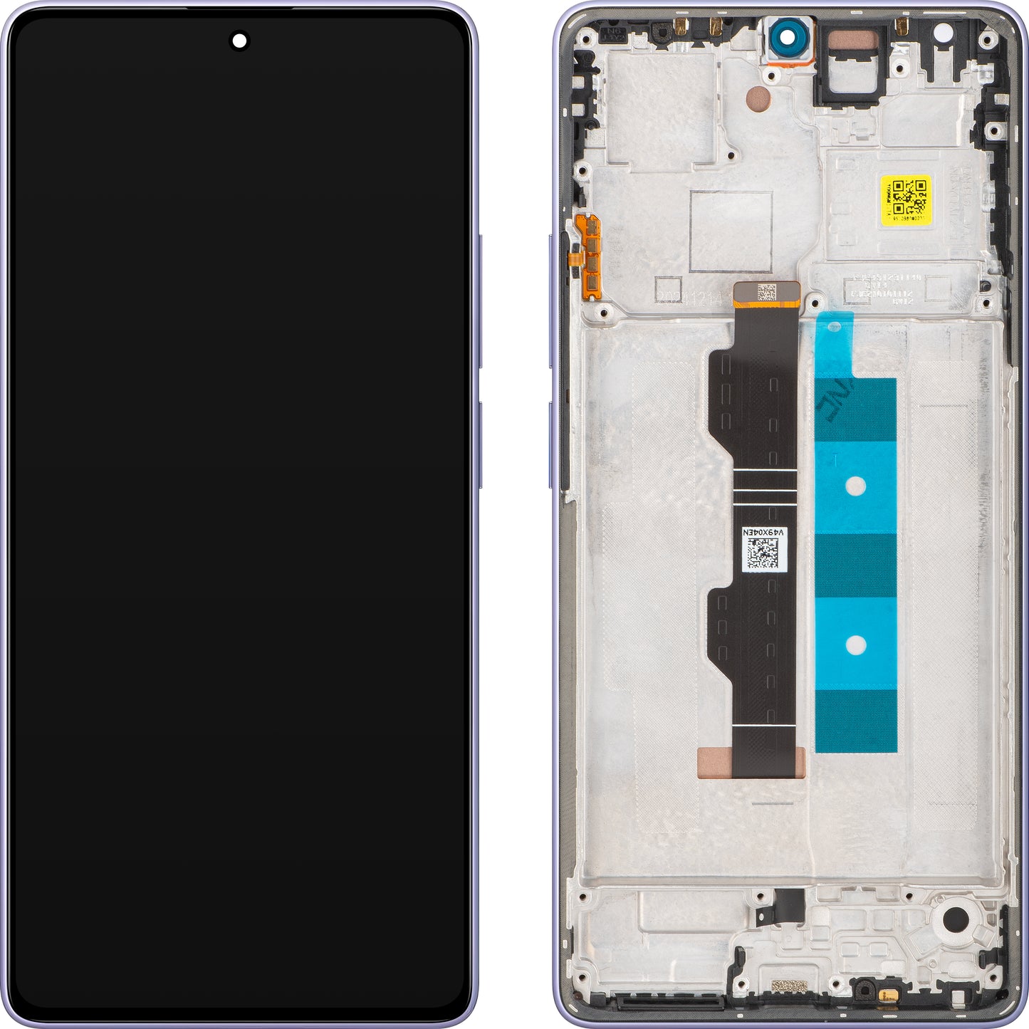 Display med Touchscreen Xiaomi Redmi Note 14S, med Ramme, Violet (Aurora Purple), Service Pack 56000200N6R00