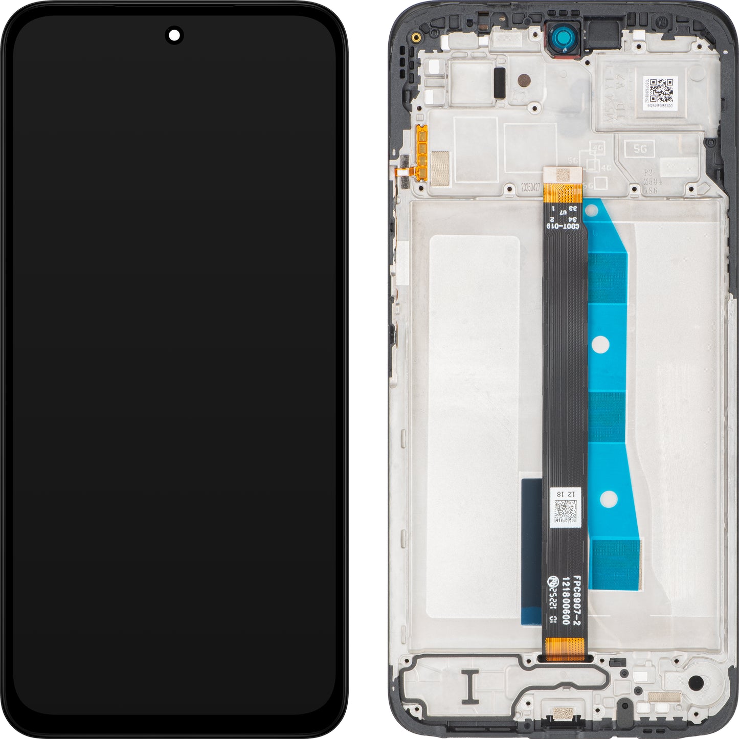 Display med Touchscreen Xiaomi Poco M7 4G / Redmi 15 4G, med Ramme, Europæisk Version, Sort, Servicepakke 560001O19AP00