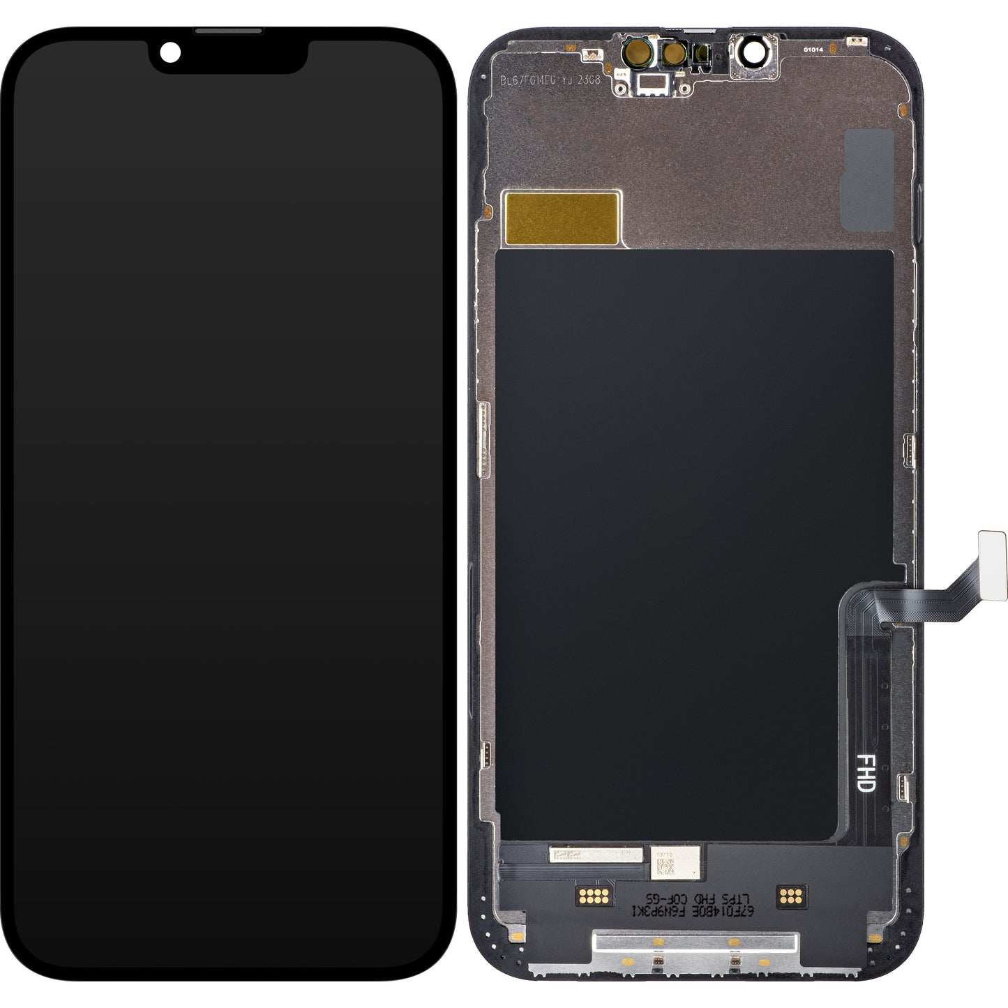 ZY Touchscreen Display til Apple iPhone 14 Plus, med ramme, LCD In-Cell IC Flytbar, Sort