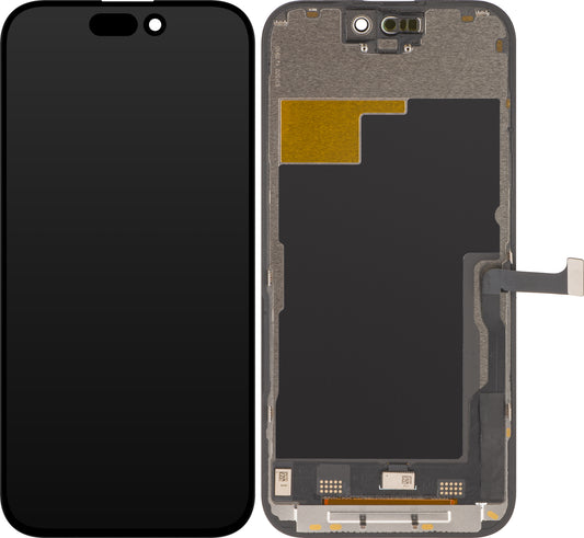 ZY Touchscreen Display til Apple iPhone 15 Pro, med ramme, In-Cell IC Movable LCD Version, Sort