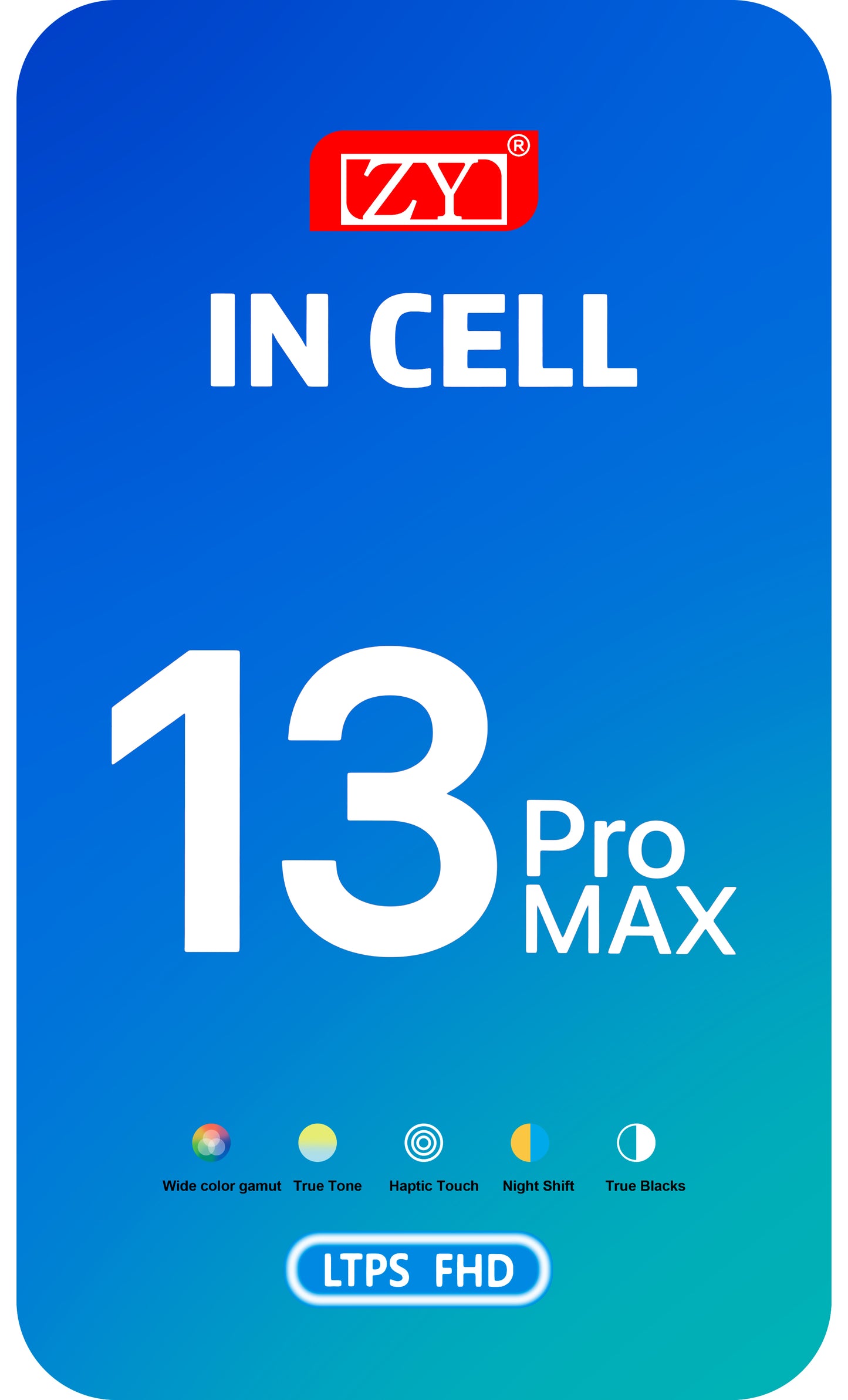 ZY Touchscreen Display til Apple iPhone 13 Pro Max, med ramme, In-Cell IC Movable LCD Version, Sort