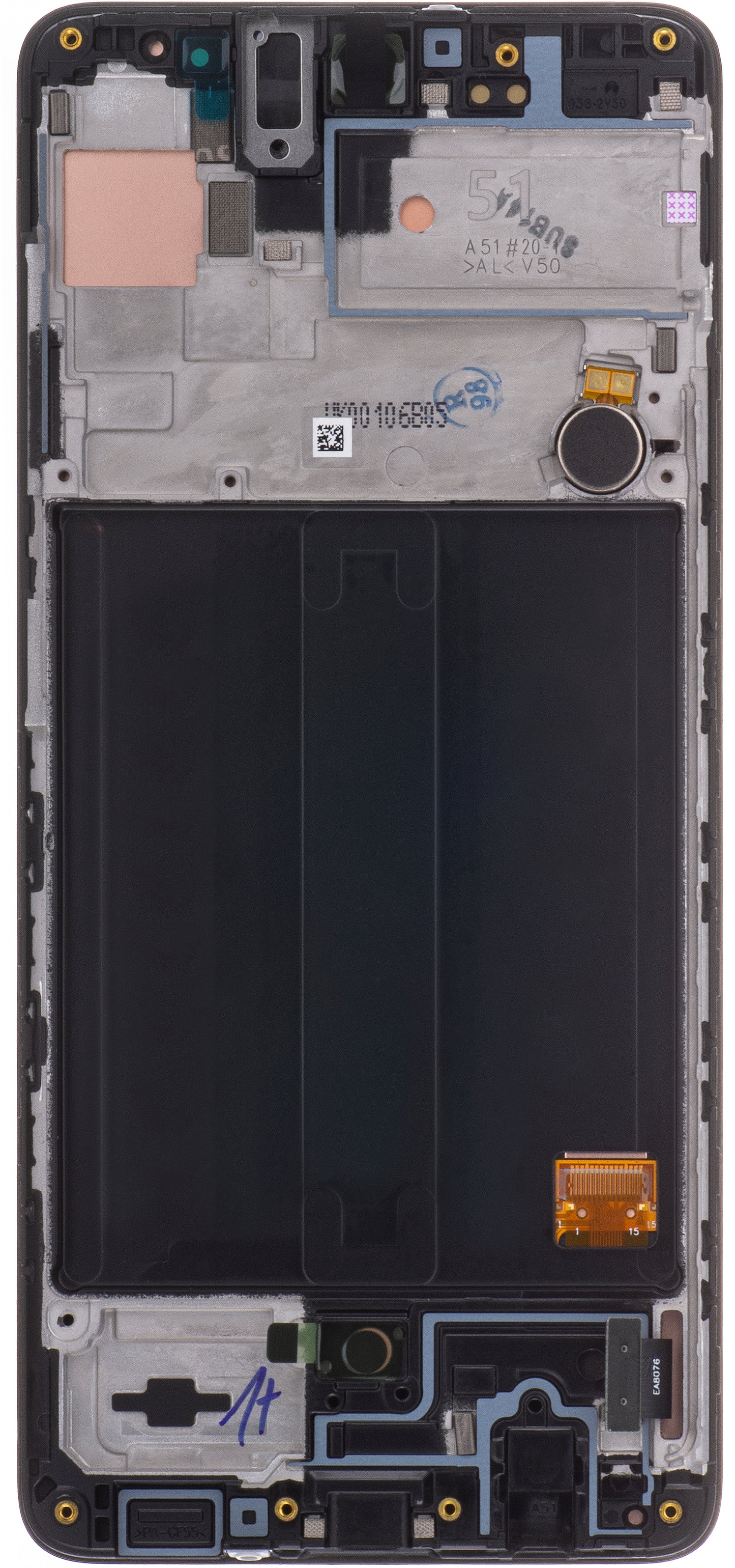 Touchscreen Display Samsung Galaxy A51 A515, med ramme, sort, Service Pack GH82-2161669A