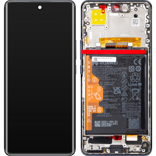 Touchscreen-display Huawei nova 9, med ramme og batteri, sort, servicepakke 02354NUJ