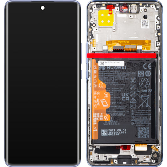 Touchscreen-skærm Huawei nova 9, med ramme og batteri, Starry Blue, Service Pack 02354NUF