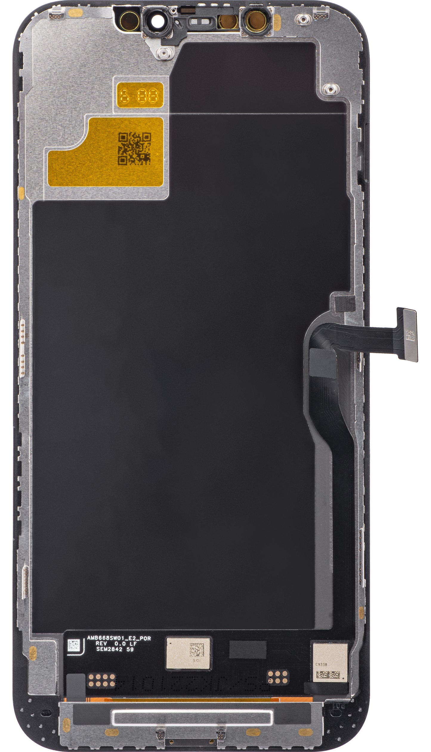 JK Touchscreen Display til Apple iPhone 12 Pro Max, med ramme, In-Cell LCD-version, sort