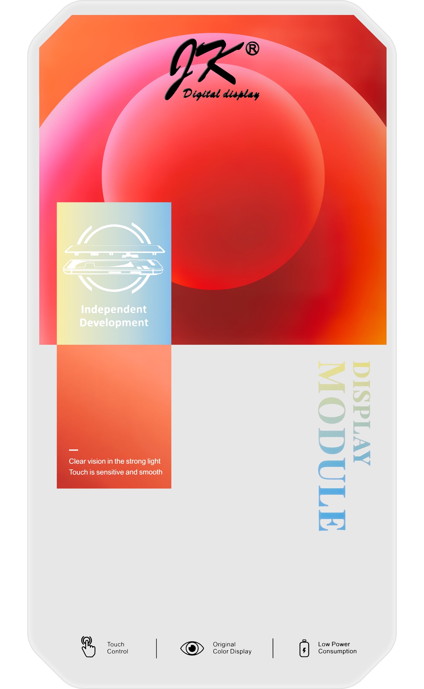 JK Touchscreen Display til Apple iPhone 12 / 12 Pro, med ramme, In-Cell LCD-version, sort