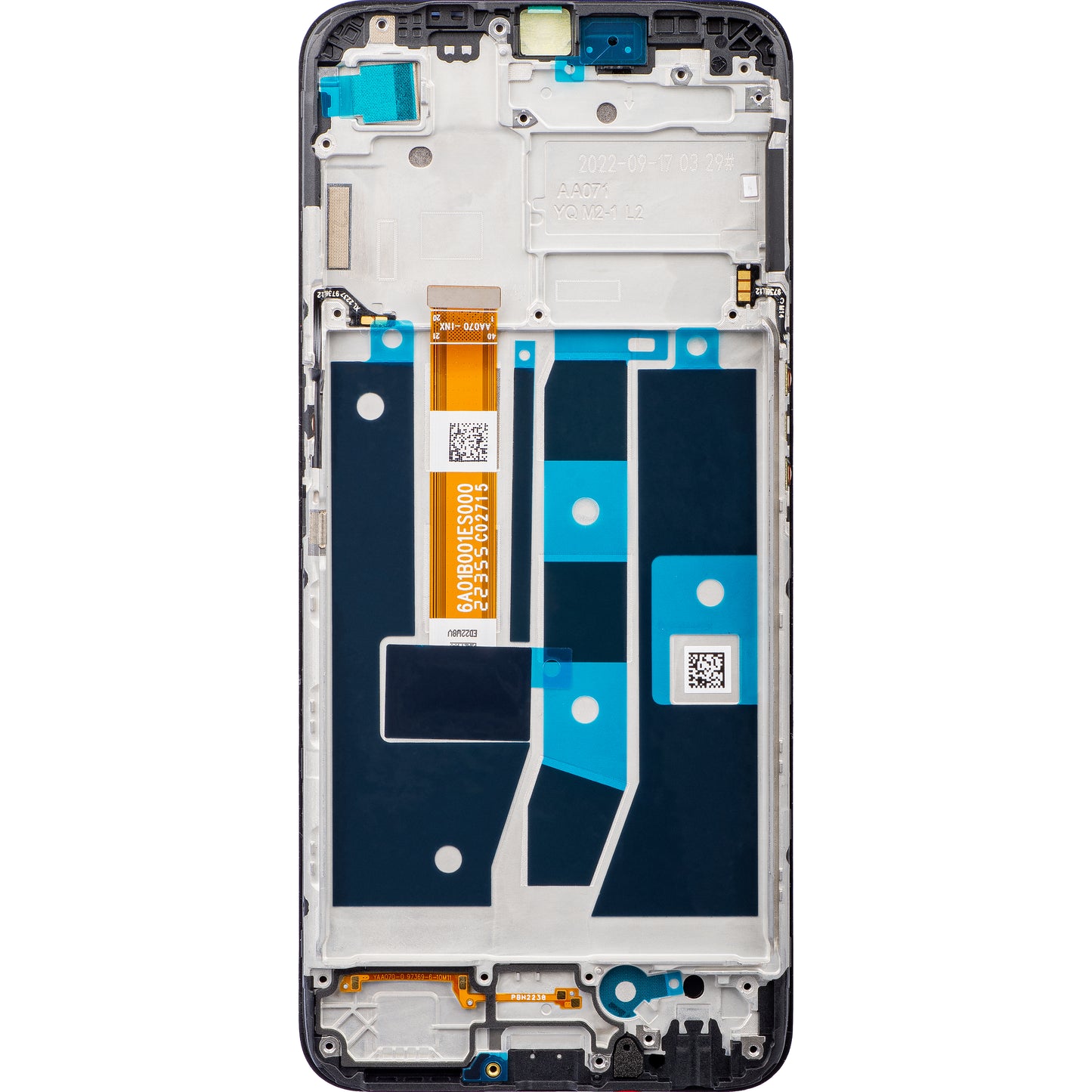 Skærm med touchscreen Oppo A16s / A16, med ramme, sort, servicepakke 4908018