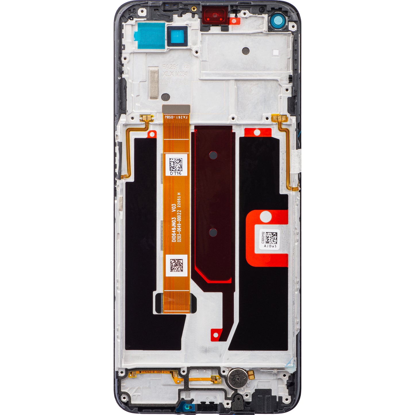 Skærm med berøringsskærm Oppo A74 5G / A54 5G, med ramme, sort, servicepakke 4906219