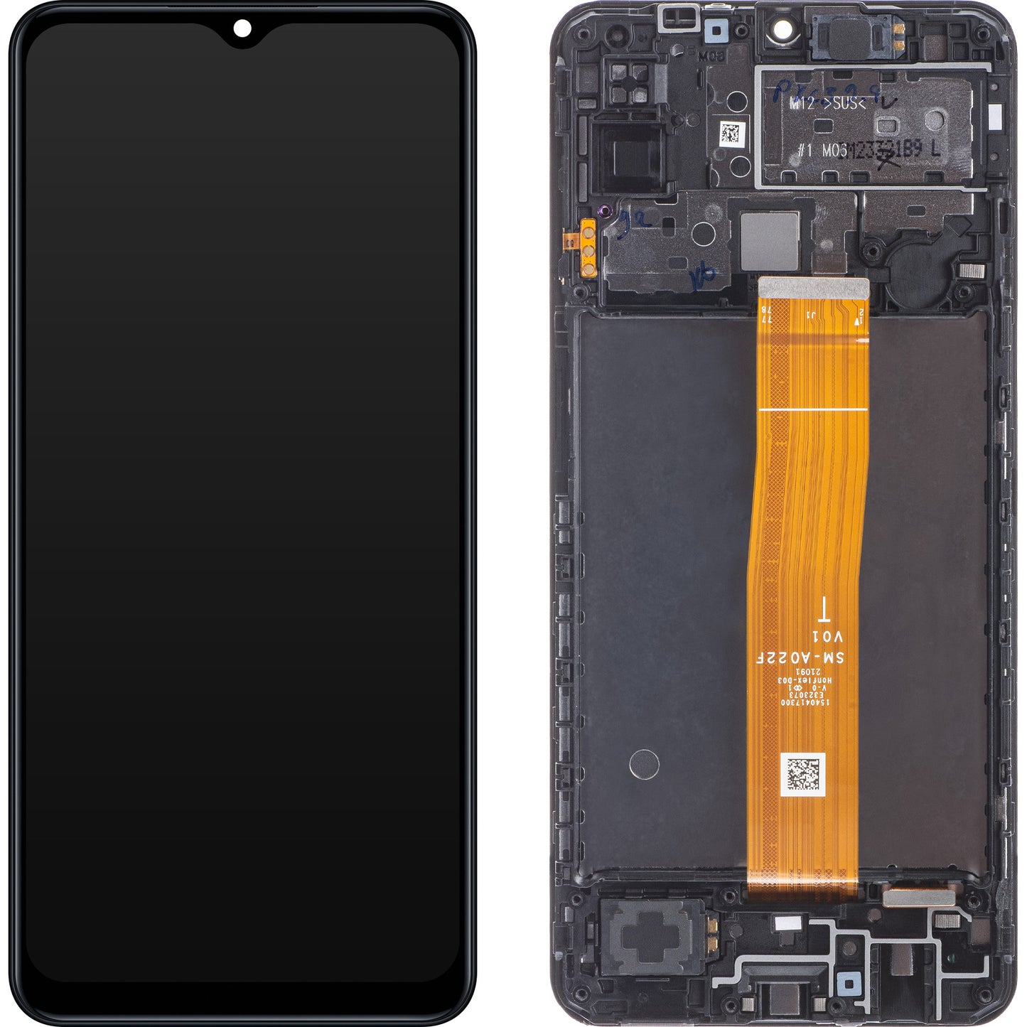 Samsung Galaxy M12 M127 Touchscreen Display Samsung Galaxy M12 M127, med ramme, sort, Service Pack GH82-2505042A