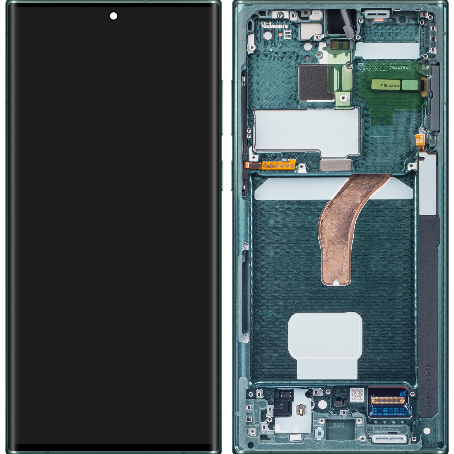 Touchscreen-skærm Samsung Galaxy S22 Ultra 5G S908, med ramme, grøn, servicepakke GH82-27488D