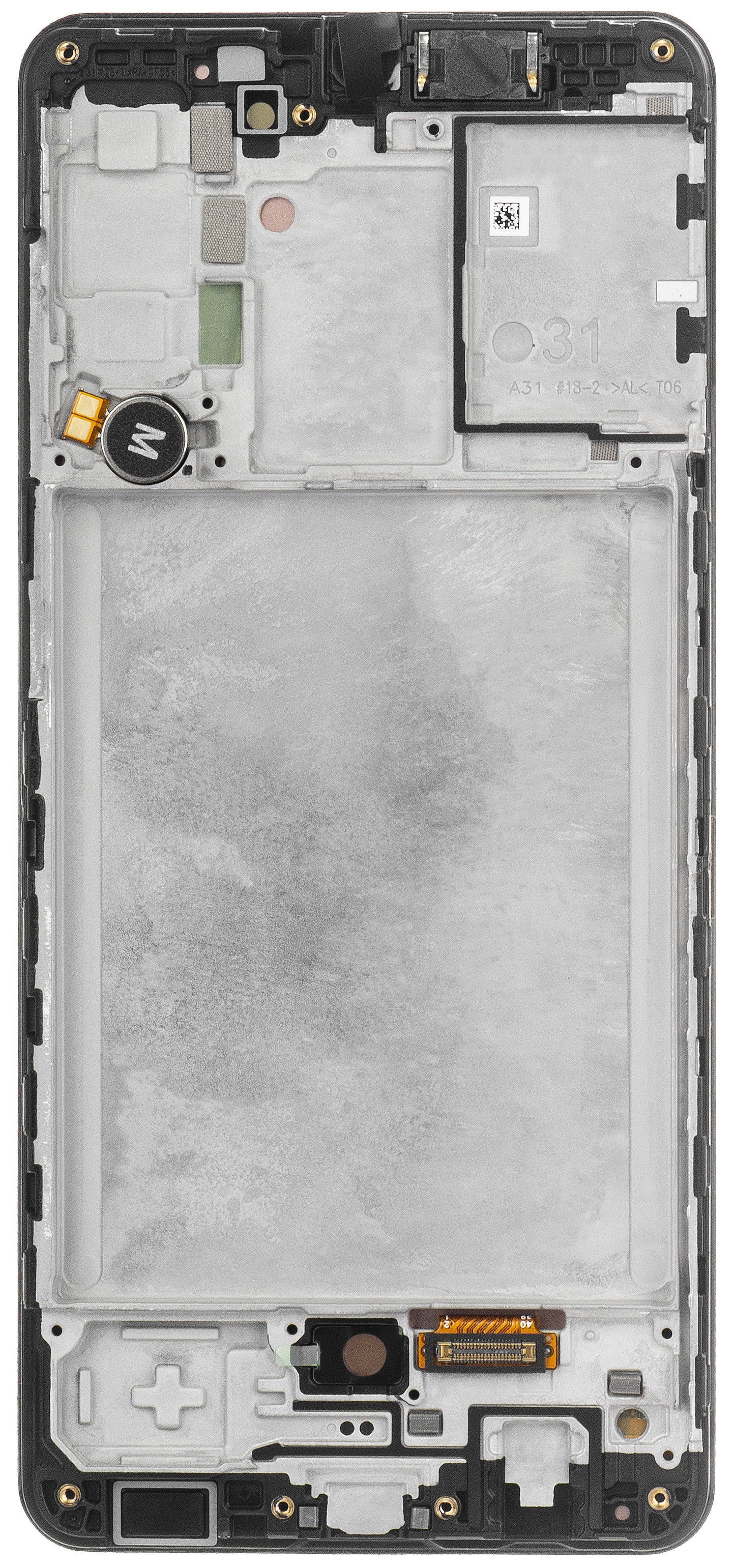 Touchscreen-skærm Samsung Galaxy A31 A315, med ramme, sort, servicepakke GH82-2276761A