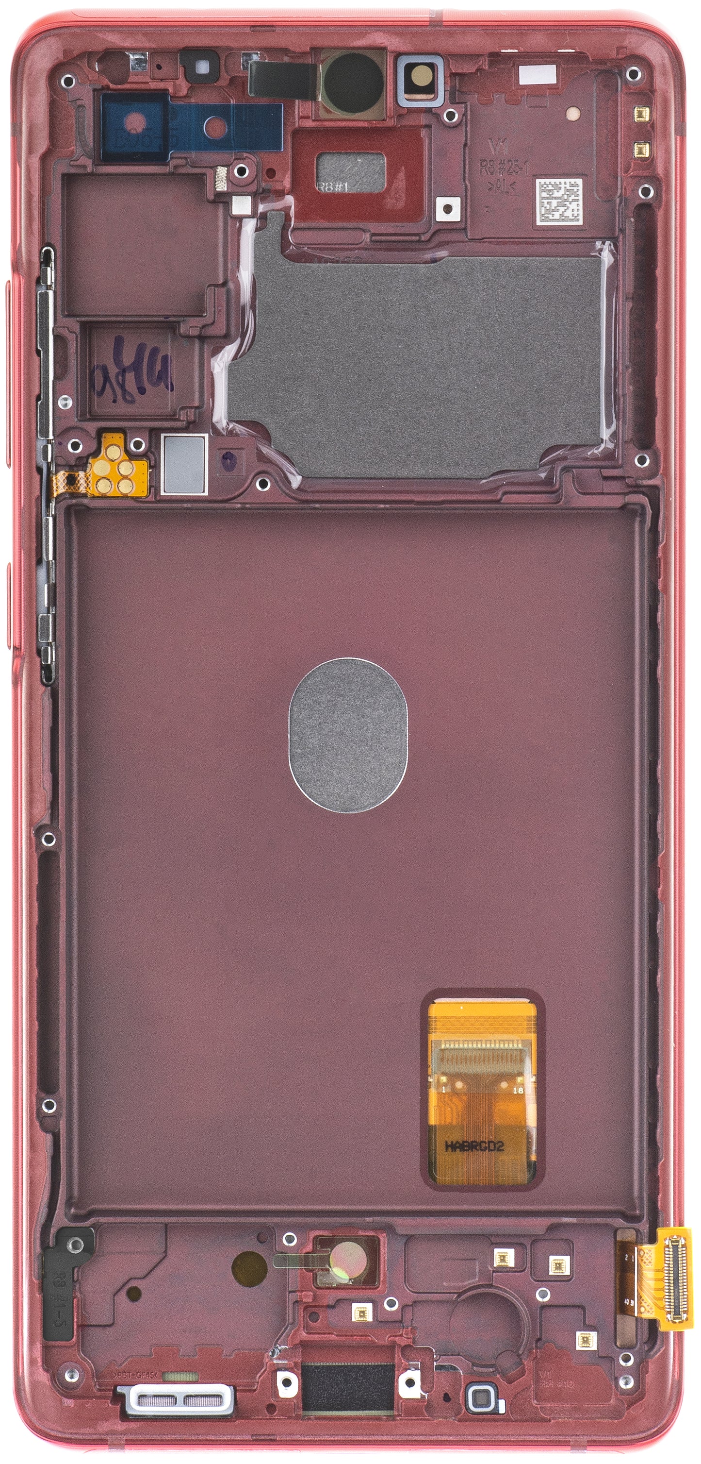 Touchscreen-skærm Samsung Galaxy S20 FE G780, med ramme, rød, servicepakke GH82-24219E