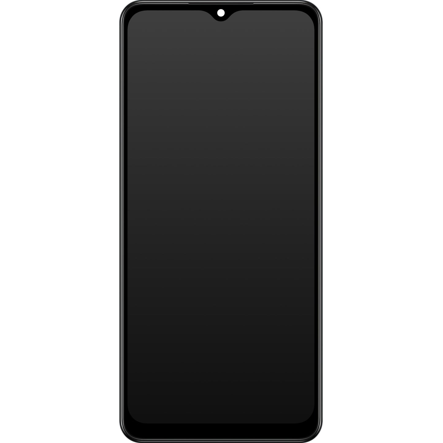 Touchscreen-skærm Samsung Galaxy A02 A022, med ramme, sort, servicepakke GH82-25249A