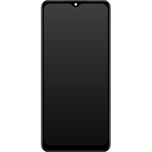 Touchscreen-skærm Samsung Galaxy A02 A022, med ramme, sort, servicepakke GH82-25249A