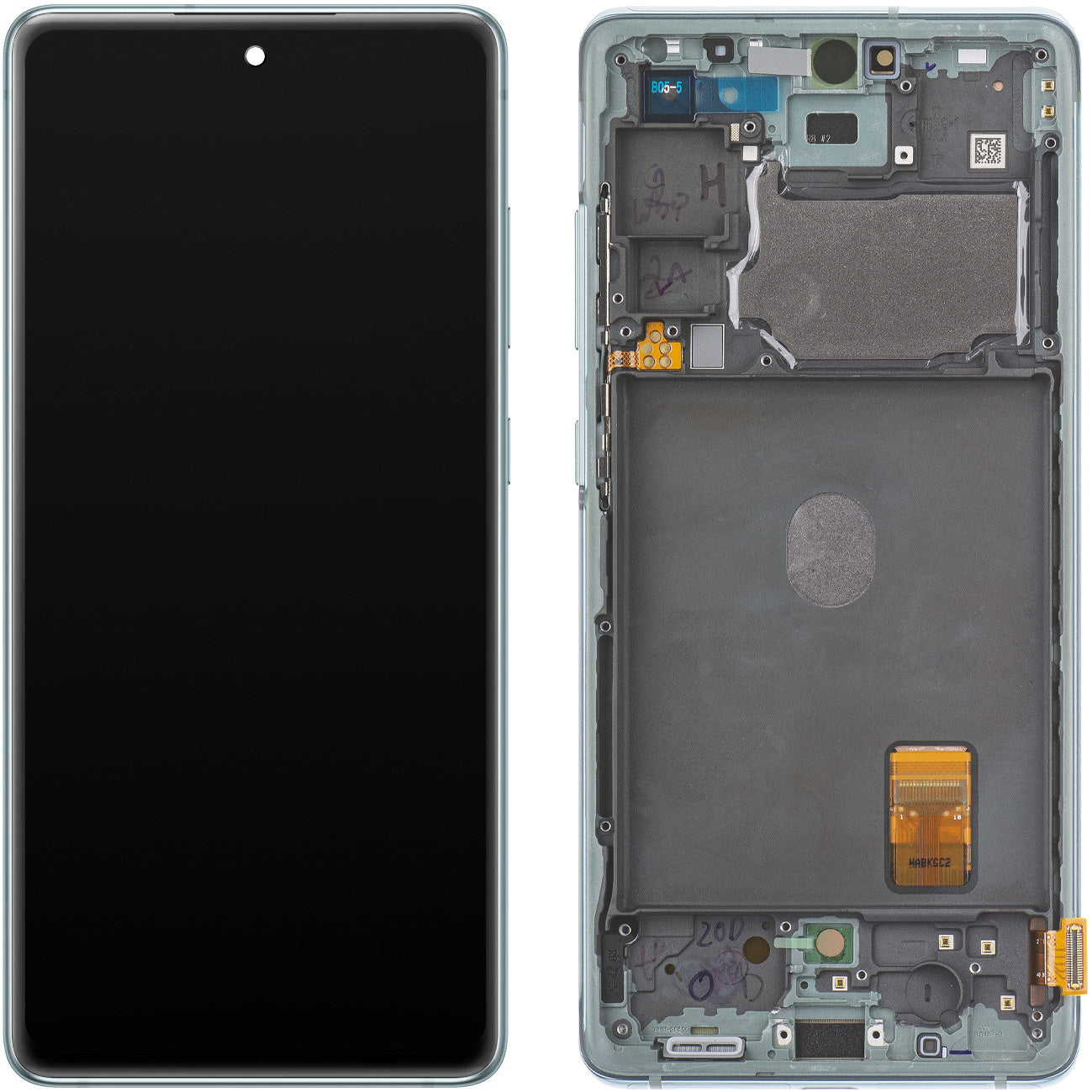 Samsung Galaxy S20 FE G780 Touchscreen Display med ramme, Grøn (Cloud Mint), Service Pack GH82-24220D